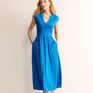 Chloe Notch Jersey Midi Dress-Brilliant Blue | Boden USA Size 8